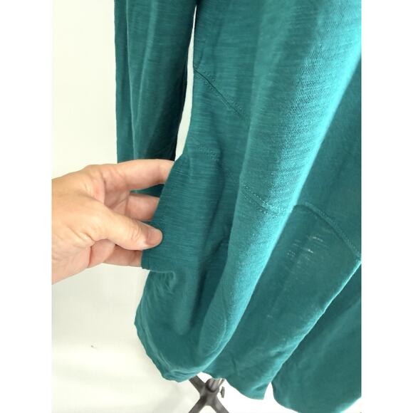 Chicos Cardigan Womens Medium Teal Ultimate Tee Slub Knit Open Front Cotton - Picture 2 of 8